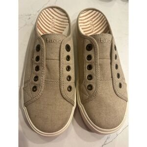 Taos EZ Soul Canvas Slip On Mule Sneakers Tan Beige ESL-13686 Womens 9.5